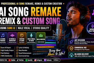 custom ai song remake suno ai cover song male vocal music production