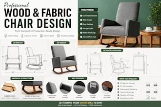 design modern wood and fabric chair products 3d models and manufacturing files