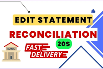 reconcile bank statement PDF to editable format