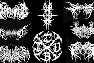 draw a death metal logo for your brand