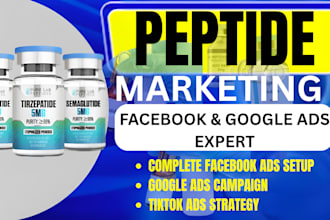 compliant peptide marketing, peptide ads facebook marketing, tiktok ads expert