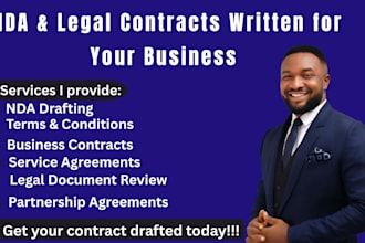 draft nda, legal contract, agreement, terms and conditions for your business