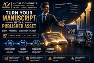 professionally represent and position your manuscript for publishers
