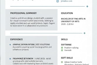 create a professional ats friendly CV and resume