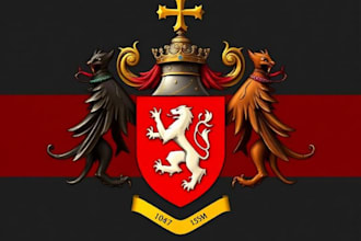 create heraldically accurate coat of arms family crest heraldic logo