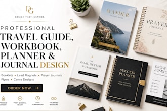 design a travel guide workbook planner booklet prayer journal lead magnet flyer