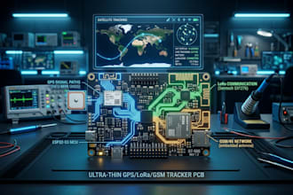 develop long range gps tracking pcb with rf antenna system