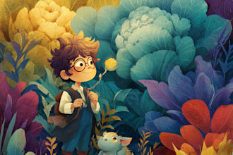 do children story book illustration, children story
