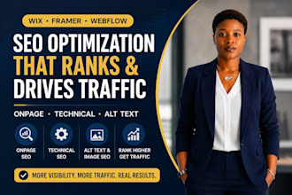 do alt text onpage techincal optimization for framer webflow wix website SEO