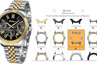 model 2d, 3d watch configurator on kickflip, shopify zakeke