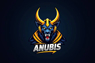 do awesome anubis head esport mascot logo