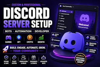 custom discord server setup bots automation discord developer gaming nft crypto