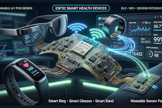 design esp32 stm32 wearable pcb for smart ring, glasses, band and smart clothing