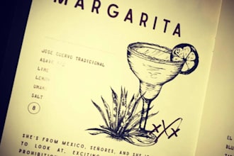 create a premium cocktail menu with full costing and branding