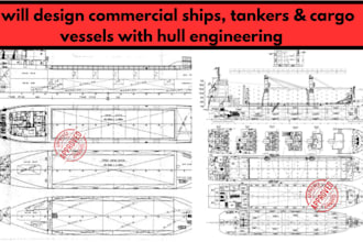 design commercial ships, tankers and cargo vessels with hull engineering
