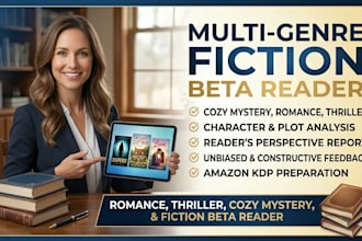 beta read romance, thriller, cozy mystery, erotical, ya and fiction beta reader