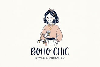 design a cute and stylish girl logo for your brand