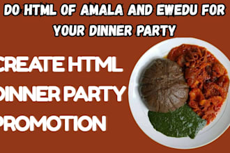 create HTML event page for amala and ewedu food event