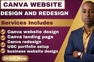 design a modern canva website landing page redesign ugc portfolio website