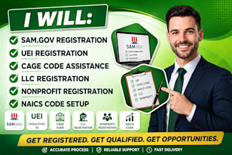 sam gov naics code llc registration uei cage code nonprofit registration