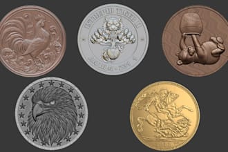 sculpt custom 3d coin model bas relief medallion coin stl file model printing