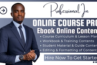 create online course content, ebook writing, training content, course creation