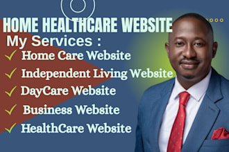 design home care website, healthcare web, daycare, independent living website