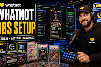 setup obs studio for whatnot vertical streams, auctions and card breaks