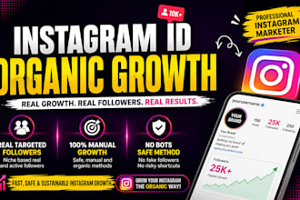 do instagram id organic growth engagement and real followers