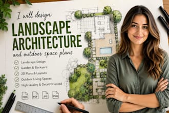sketch your modern landscape architecture and outdoor space plans