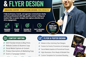 create professional content writing and modern flyer designs