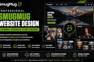 design or redesign smugmug website, photography portfolio website, fix smugmug