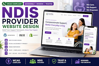 design a wcag compliant ndis provider website on wix, wordpress or shopify