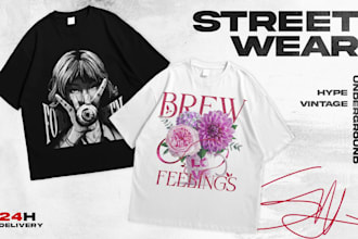 create trendy streetwear and bootleg t shirt designs
