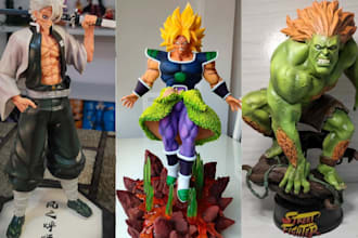 3d print and paint anime figure miniature action diorama figurine resin 4k print