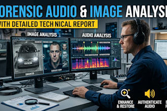 perform forensic audio or image analysis with a detailed technical report