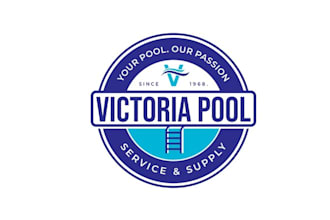 make pool service company logo for residential pool owners
