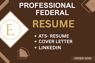 write federal resume, CV cover letter, linkedin profile