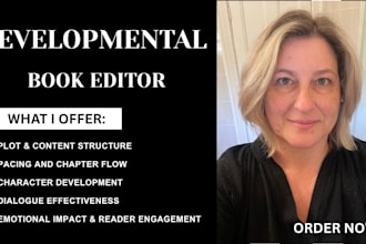 be developmental editor, story structure plot development, character development