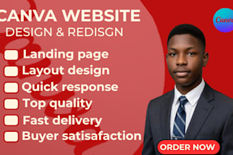 professional canva website design landing page website design