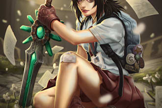 draw epic fantasy dnd or pathfinder character for your campaign