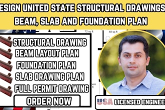 design united state structural drawings, beam, slab and foundation plan