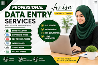 do accurate data entry, copy paste, excel, and typing work