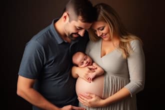 professionally retouch maternity, newborn and family portraits