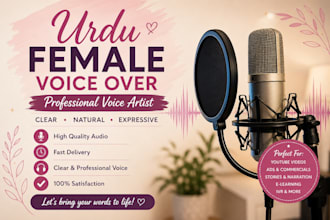 do professional urdu female voice over