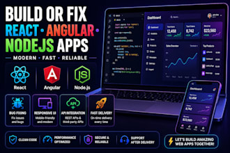 build or fix react, angular, or nodejs app