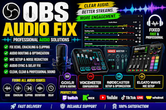 fix obs audio issues, goxlr, voicemeeter and rodecaster setup