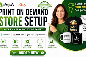 shopify print on demand store etsy pod shop with printify printful gelato