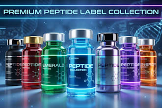 design peptide sarms vial, spray, and cosmetic label design