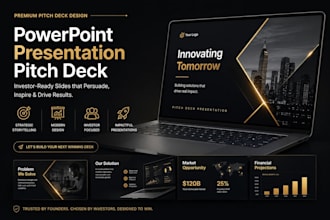 design powerpoint presentation, investor deck, startup presentation deck